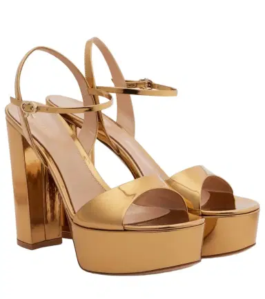 Gianvito Rossi Marlena metallic leather platform sandals | Thumbnail 1