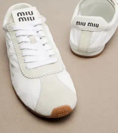 Miu Miu Plume suede-trimmed sneakers | Thumbnail 4