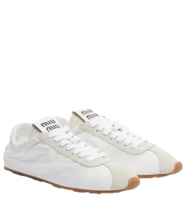 Miu Miu Plume suede-trimmed sneakers | Thumbnail 1