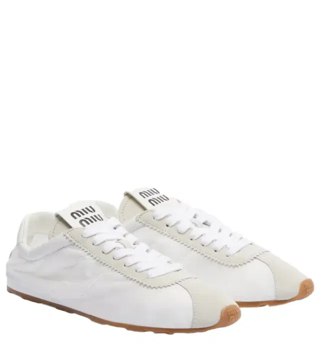 Miu Miu Plume suede-trimmed sneakers