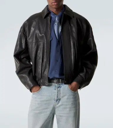 Saint Laurent Leather blouson jacket | Thumbnail 6 Saint Laurent Leather blouson jacket | Thumbnail 6