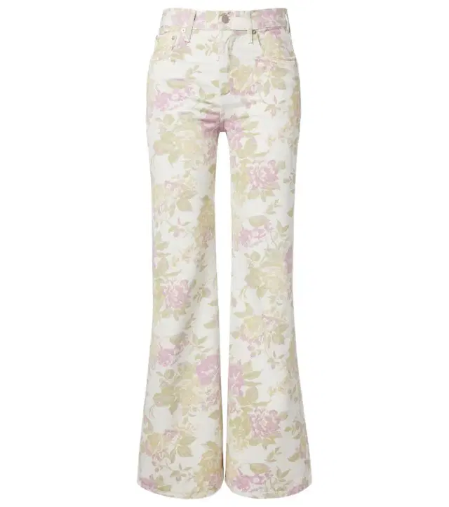 Kimberly '70s floral flared jeans