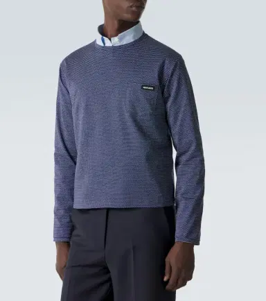 Miu Miu Striped cotton jersey jacquard T-shirt | Thumbnail 4