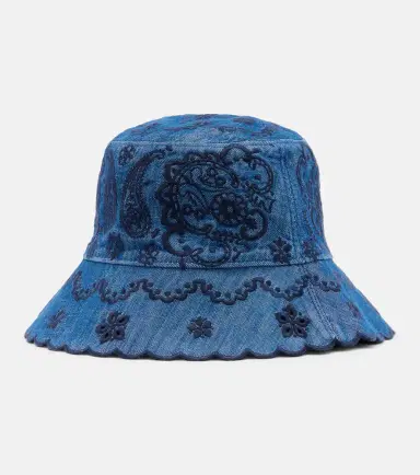Zimmermann Embroidered denim bucket hat | Thumbnail 2