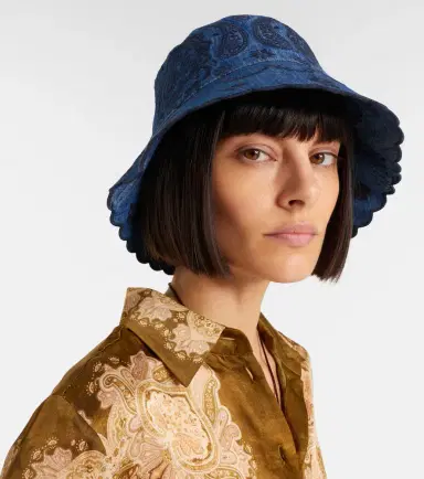 Zimmermann Embroidered denim bucket hat | Thumbnail 5