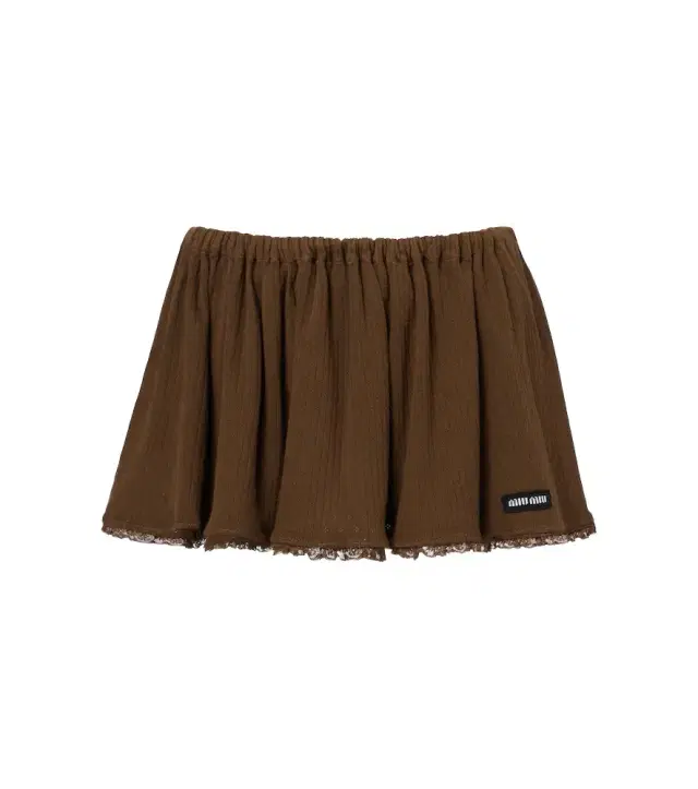 Miu Miu Lace-trimmed pointelle cotton miniskirt