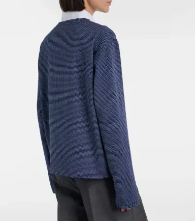 Miu Miu Striped jacquard cotton jersey T-shirt | Thumbnail 2 Miu Miu Striped jacquard cotton jersey T-shirt | Thumbnail 2