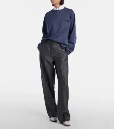 Miu Miu Striped jacquard cotton jersey T-shirt | Thumbnail 5 Miu Miu Striped jacquard cotton jersey T-shirt | Thumbnail 5