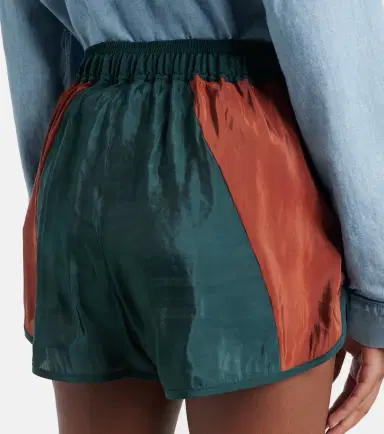 Saint Laurent Colorblocked taffeta shorts | Thumbnail 5 Saint Laurent Colorblocked taffeta shorts | Thumbnail 5