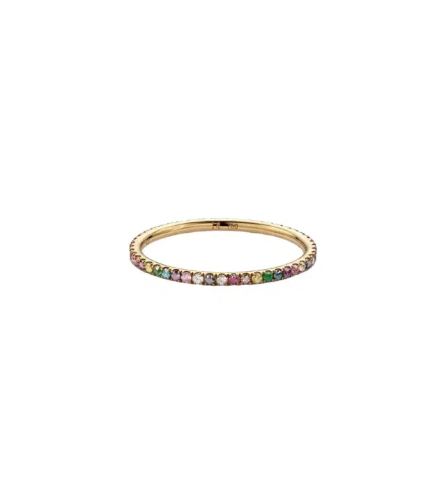18kt gold ring with gemstones