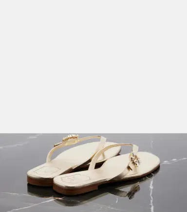 Roger Vivier Embellished metallic leather thong sandals | Thumbnail 2 Roger Vivier Embellished metallic leather thong sandals | Thumbnail 2