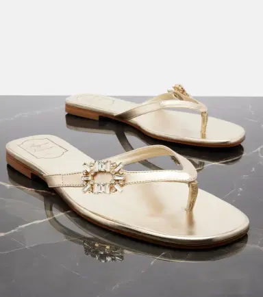 Roger Vivier Embellished metallic leather thong sandals | Thumbnail 4 Roger Vivier Embellished metallic leather thong sandals | Thumbnail 4