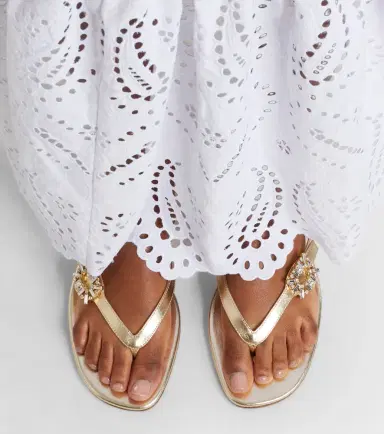 Roger Vivier Embellished metallic leather thong sandals | Thumbnail 6 Roger Vivier Embellished metallic leather thong sandals | Thumbnail 6