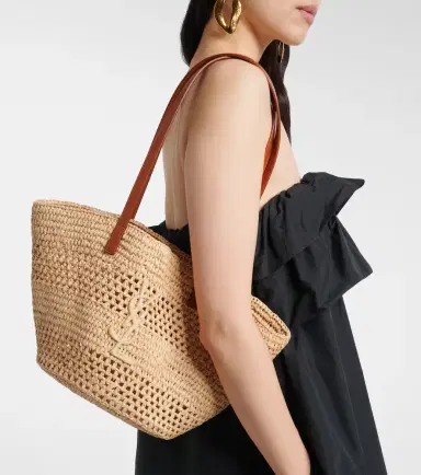 Saint Laurent Panier Small raffia bucket bag | Thumbnail 6
