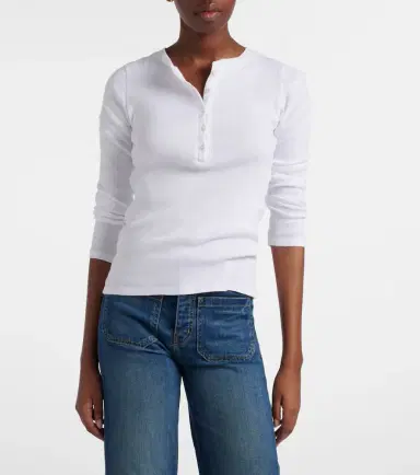 Nili Lotan Jordan ribbed-knit cotton Henley shirt | Thumbnail 5 Nili Lotan Jordan ribbed-knit cotton Henley shirt | Thumbnail 5