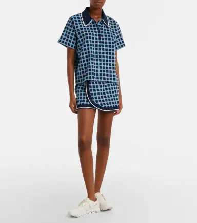 The Upside Clubhouse Dom checked cotton polo shirt | Thumbnail 2