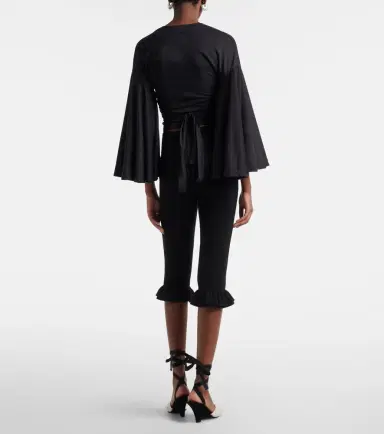Jacquemus Playa ruffled jersey capri pants | Thumbnail 4