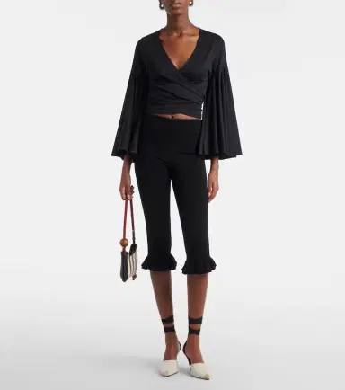 Jacquemus Playa ruffled jersey capri pants | Thumbnail 6