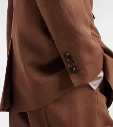 Brunello Cucinelli Double-breasted wool-blend blazer | Thumbnail 2 Brunello Cucinelli Double-breasted wool-blend blazer | Thumbnail 2