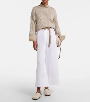 Brunello Cucinelli Cable-knit cotton-blend sweater | Thumbnail 2