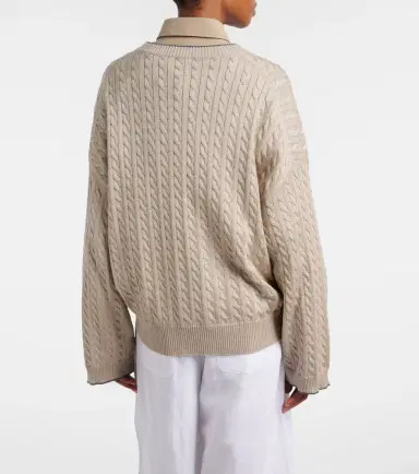 Brunello Cucinelli Cable-knit cotton-blend sweater | Thumbnail 4