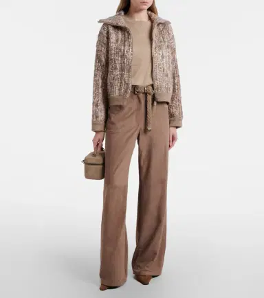 Brunello Cucinelli Lurex cashmere and silk-blend T-shirt | Thumbnail 3