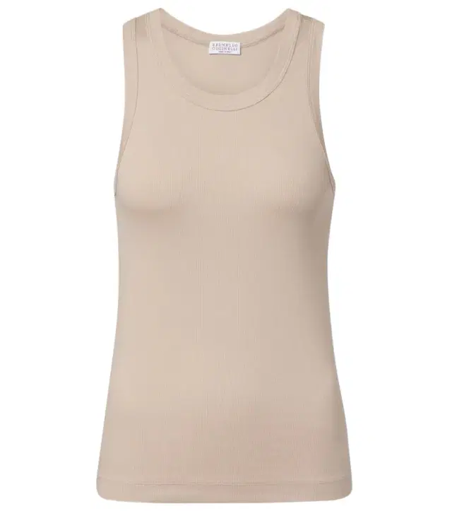 Brunello Cucinelli Monili cotton-blend tank top