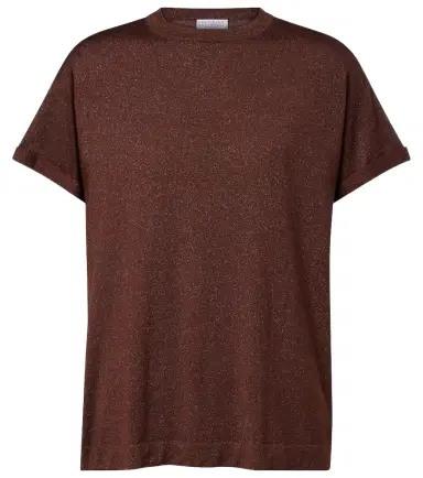 Brunello Cucinelli Cashmere and silk-blend lamé sweater | Thumbnail 1 Brunello Cucinelli Cashmere and silk-blend lamé sweater | Thumbnail 1