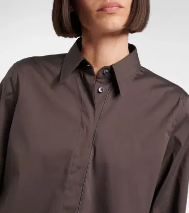 Brunello Cucinelli Monili cotton-blend poplin blouse | Thumbnail 6 Brunello Cucinelli Monili cotton-blend poplin blouse | Thumbnail 6