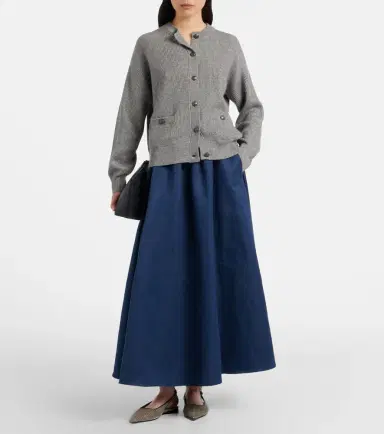 Brunello Cucinelli Cashmere-blend lamé cardigan | Thumbnail 2