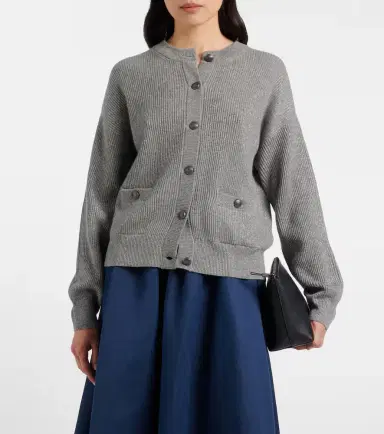 Brunello Cucinelli Cashmere-blend lamé cardigan | Thumbnail 5