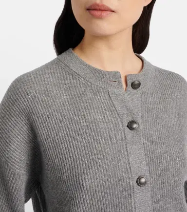 Brunello Cucinelli Cashmere-blend lamé cardigan | Thumbnail 6