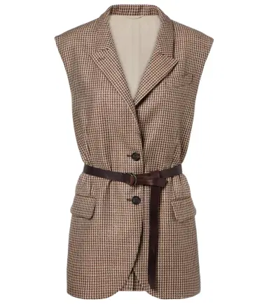 Brunello Cucinelli Houndstooth wool-blend vest | Thumbnail 1 Brunello Cucinelli Houndstooth wool-blend vest | Thumbnail 1