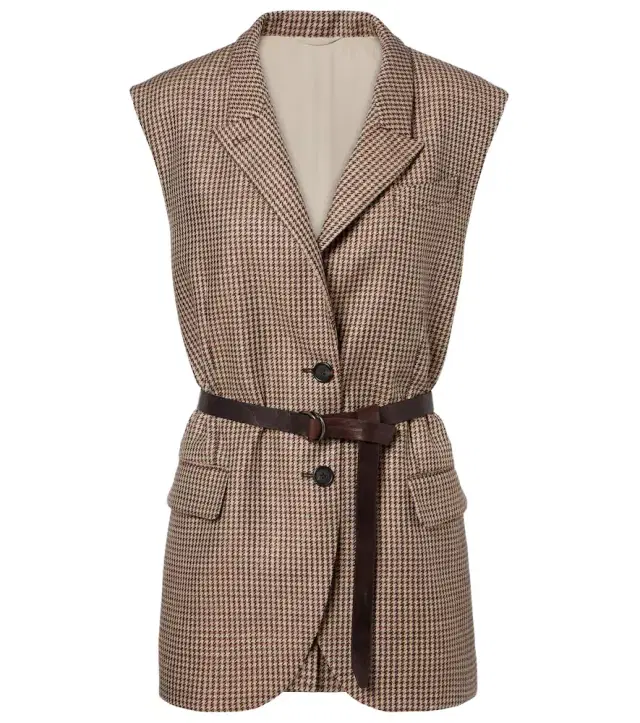 Brunello Cucinelli Houndstooth wool-blend vest