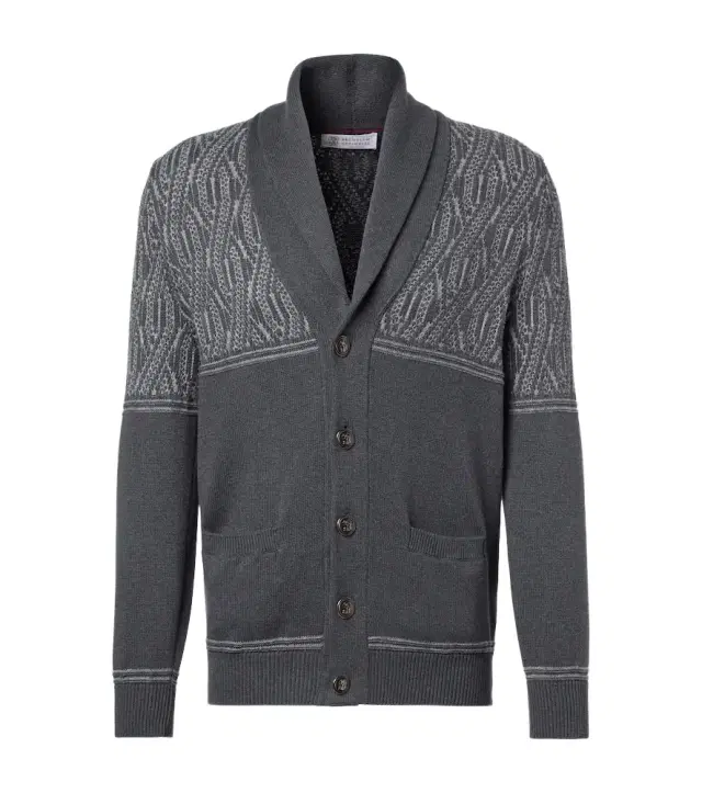 Brunello Cucinelli Jacquard cotton cardigan