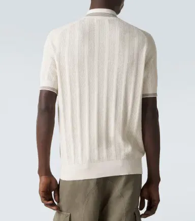 Brunello Cucinelli Ribbed-knit cotton polo shirt | Thumbnail 3