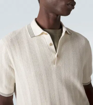 Brunello Cucinelli Ribbed-knit cotton polo shirt | Thumbnail 4