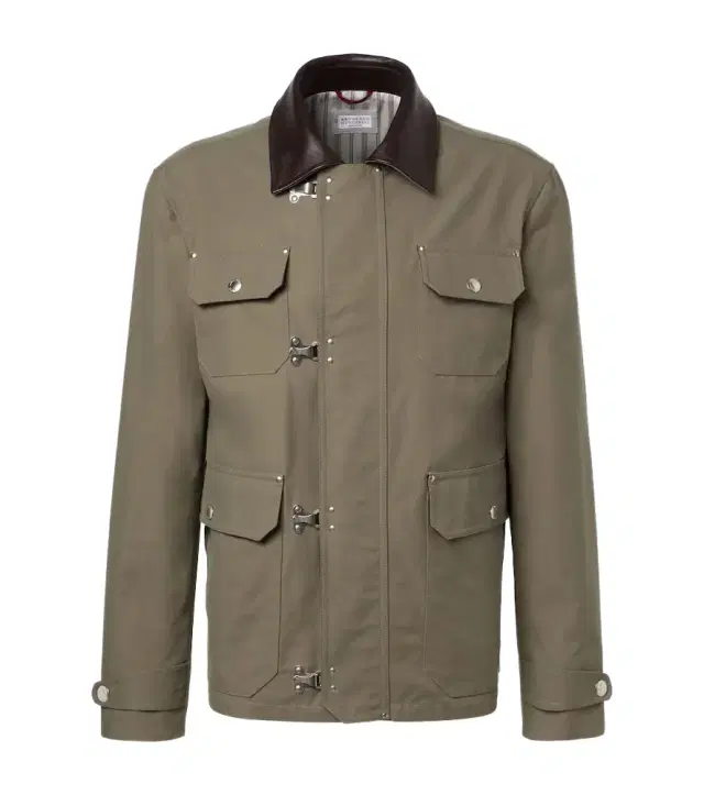 Cotton-blend gabardine field jacket