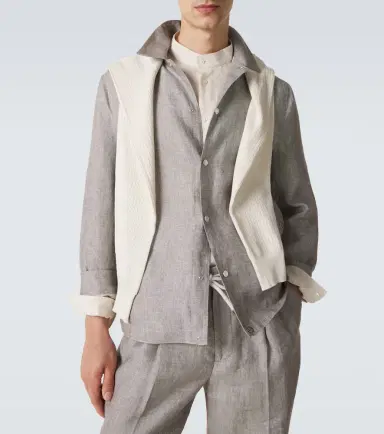Brunello Cucinelli Hemp and linen overshirt | Thumbnail 2