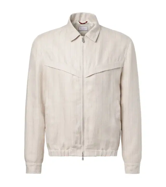 Brunello Cucinelli Striped linen blouson jacket