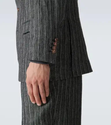 Brunello Cucinelli Chalk stripe linen suit | Thumbnail 4 Brunello Cucinelli Chalk stripe linen suit | Thumbnail 4