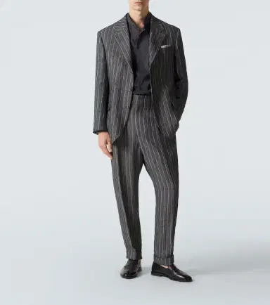 Brunello Cucinelli Chalk stripe linen suit | Thumbnail 7 Brunello Cucinelli Chalk stripe linen suit | Thumbnail 7