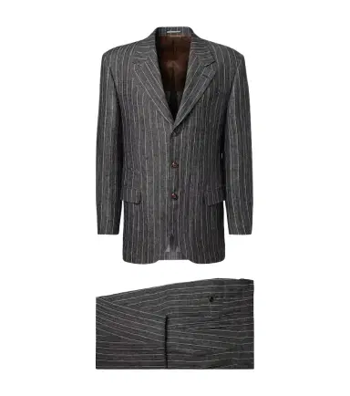 Brunello Cucinelli Chalk stripe linen suit | Thumbnail 1 Brunello Cucinelli Chalk stripe linen suit | Thumbnail 1