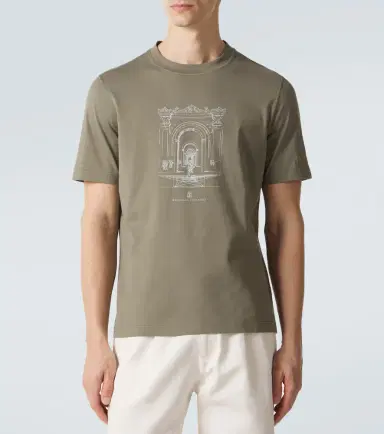 Brunello Cucinelli Printed cotton jersey T-shirt | Thumbnail 4
