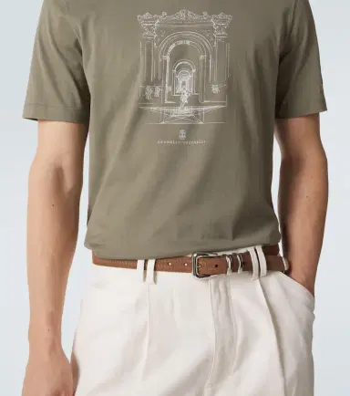 Brunello Cucinelli Printed cotton jersey T-shirt | Thumbnail 5