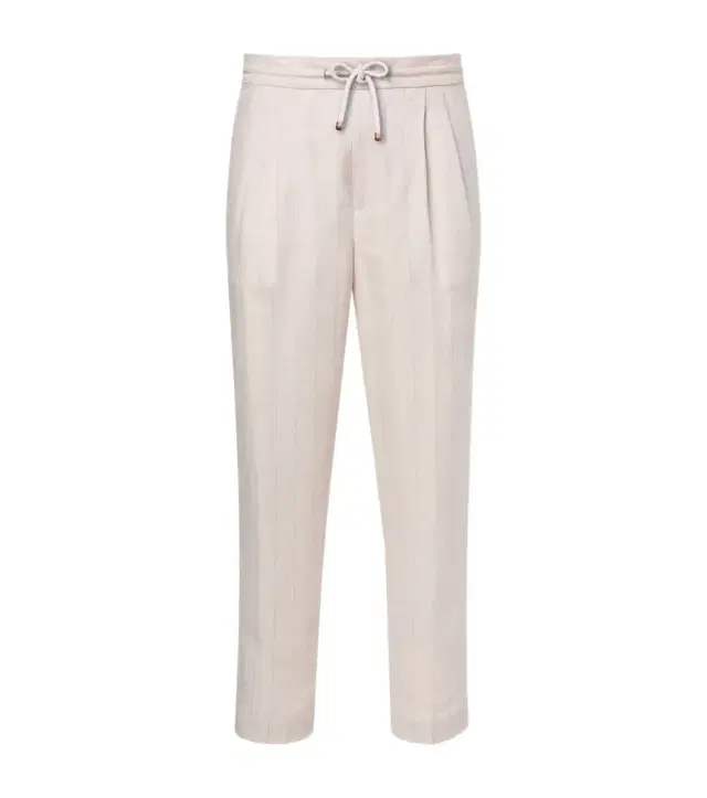 Brunello Cucinelli Striped linen and cotton straight pants
