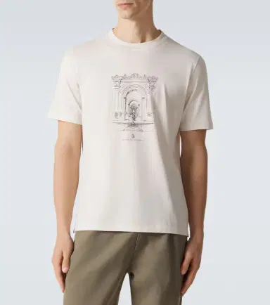 Brunello Cucinelli Printed cotton jersey T-shirt | Thumbnail 6