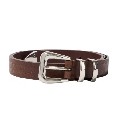 Brunello Cucinelli Debossed leather belt | Thumbnail 1 Brunello Cucinelli Debossed leather belt | Thumbnail 1