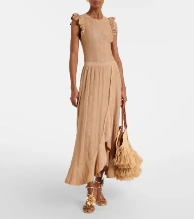 Zimmermann Aster ruffled pointelle lamé top | Thumbnail 4 Zimmermann Aster ruffled pointelle lamé top | Thumbnail 4