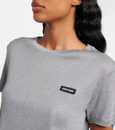 Miu Miu Lace-trimmed silk jersey crop top | Thumbnail 5